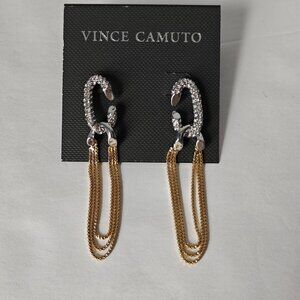VINCE CAMUTO Two-tone Chain Dangle Earrings